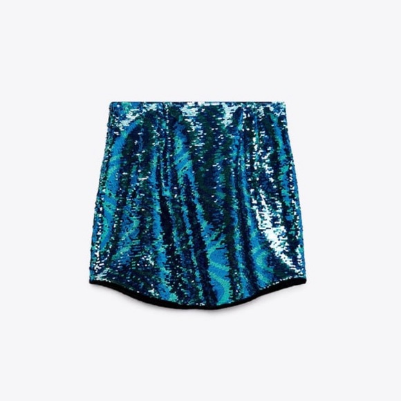 Sequin short skirt blue/green - Picture 7 of 12
